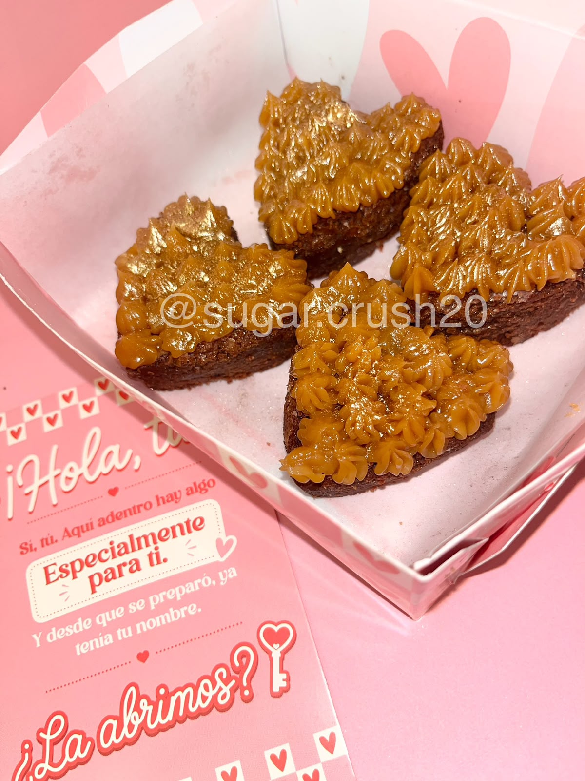 Mini corazones de brownie de chocolate x4