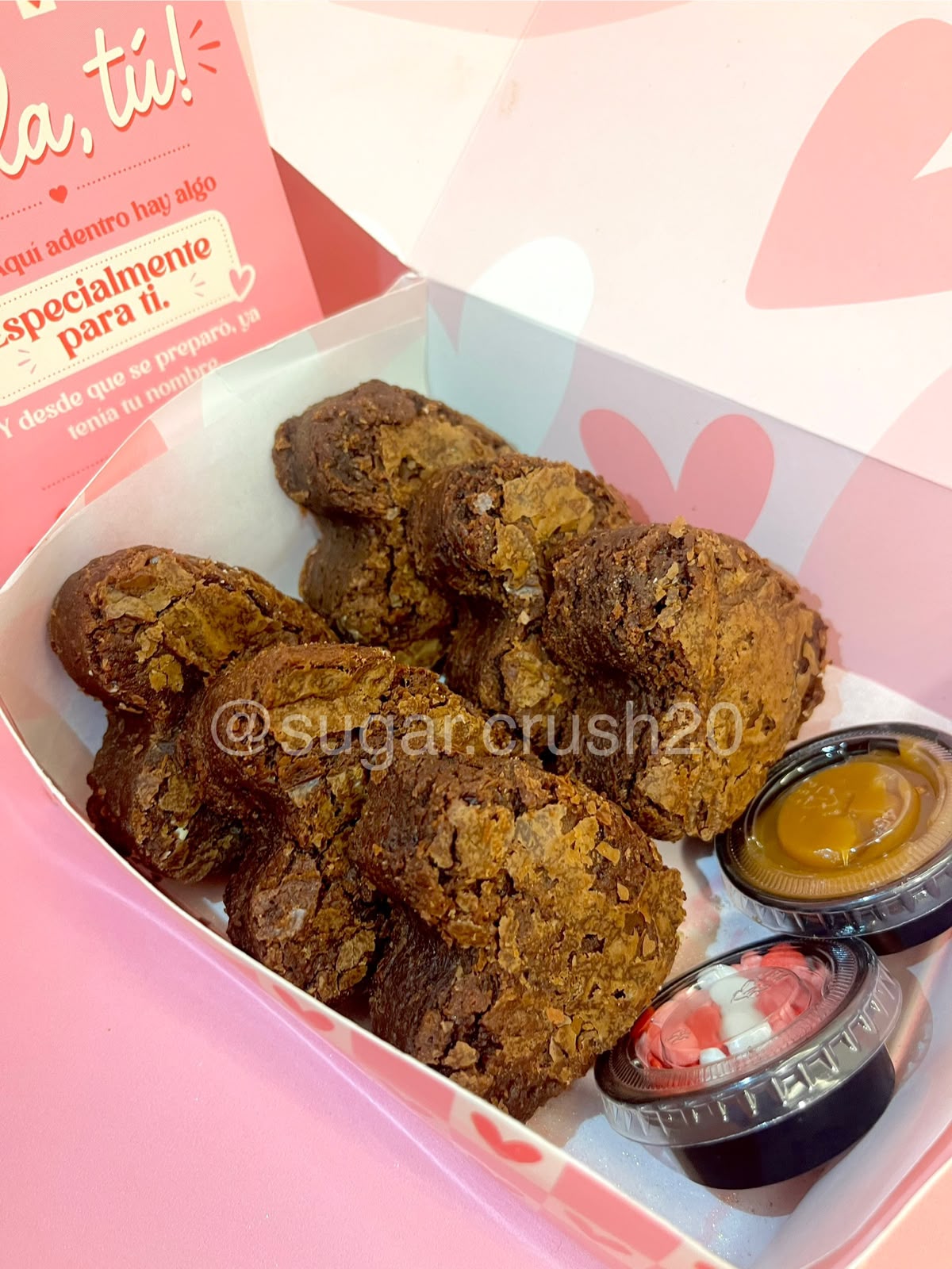 Mini corazones de brownie de chocolate x6